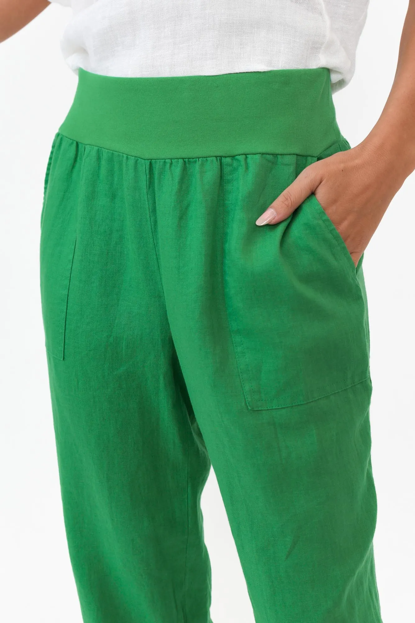 Tatum Green Linen Pants sold by Blue Bungalow product image thumbnail 4