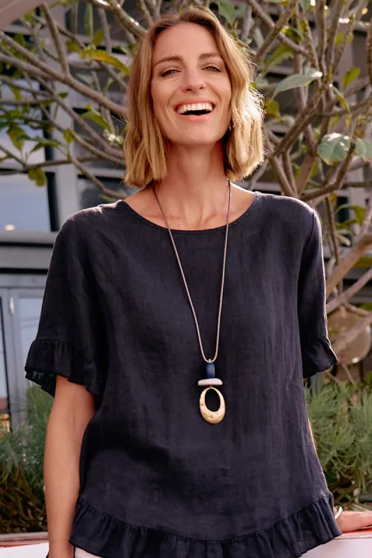 Dowie Gold Oval Pendant Necklace sold by Blue Bungalow