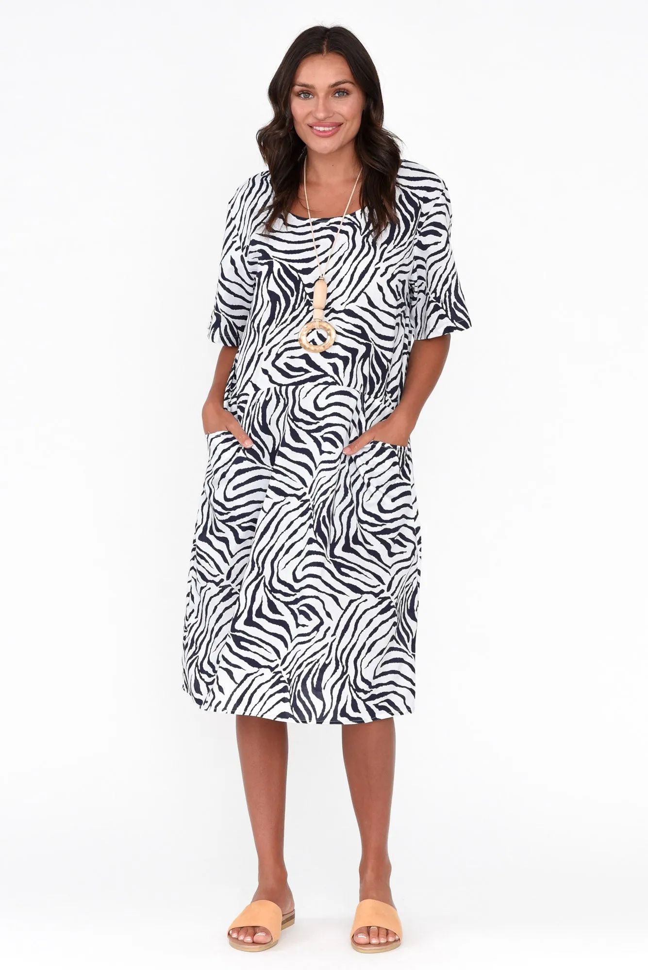 Sorrel Navy Zebra Cotton Dress sold by Blue Bungalow product image thumbnail 2