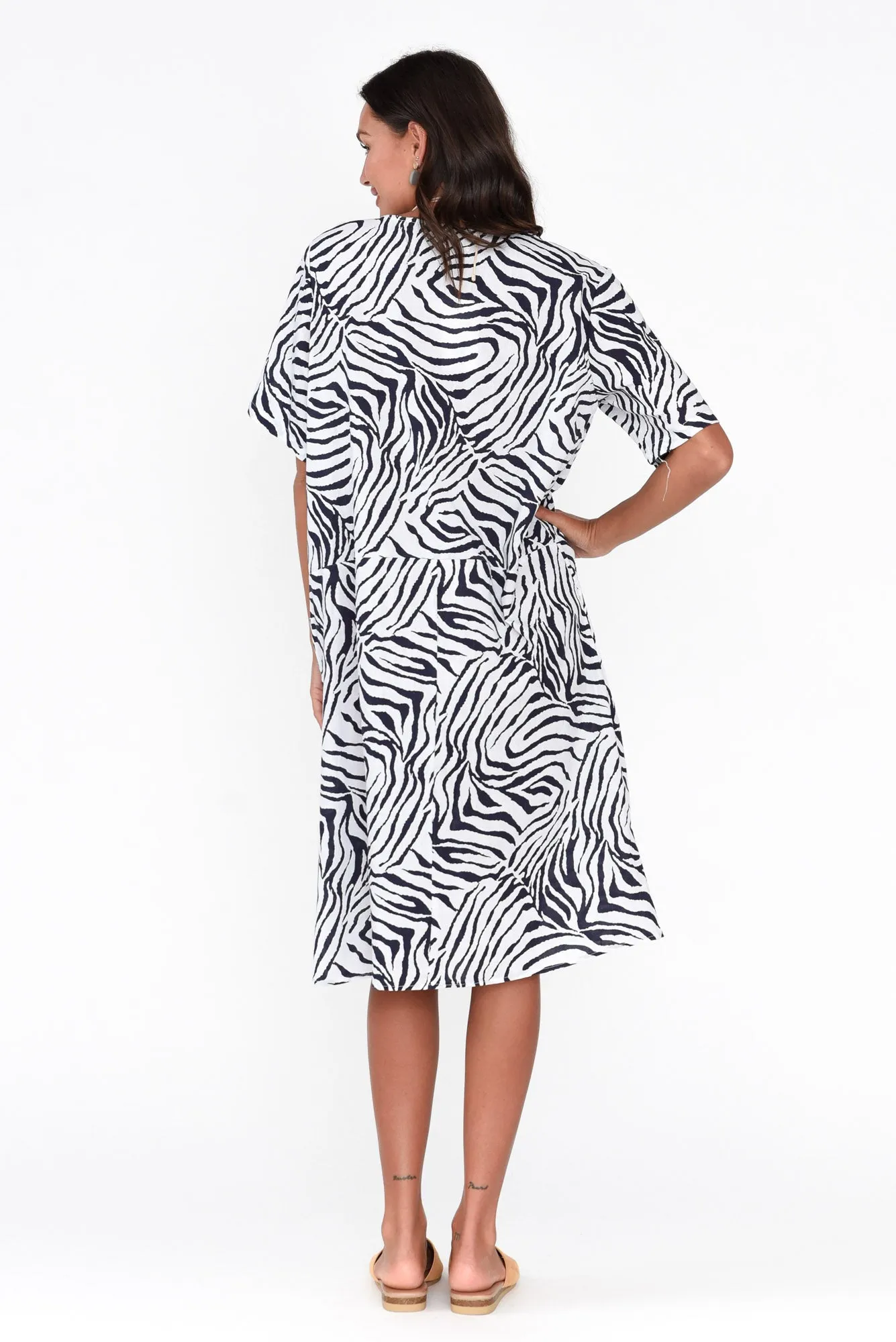 Sorrel Navy Zebra Cotton Dress sold by Blue Bungalow product image thumbnail 5