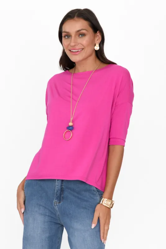 Camila Magenta Bamboo Top sold by Blue Bungalow