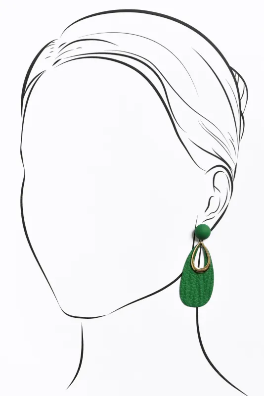 Yarr Green Teardrop Earrings sold by Blue Bungalow