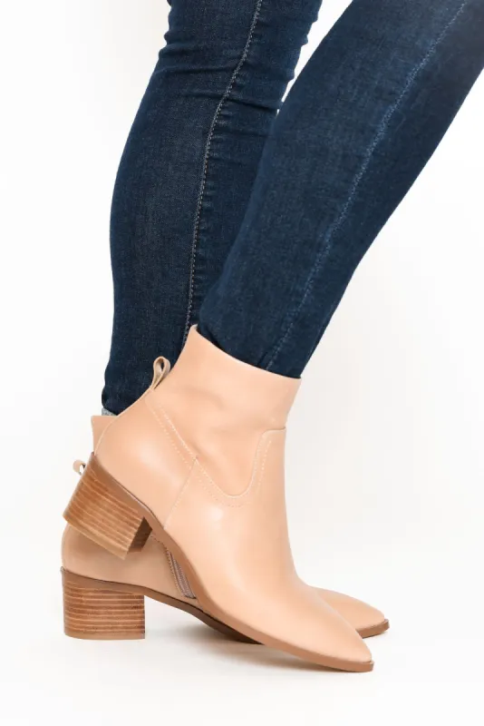 Haven Nude Leather Ankle Boot sold by Blue Bungalow