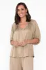 Ignite Champagne Gathered Tie Top sold by Blue Bungalow