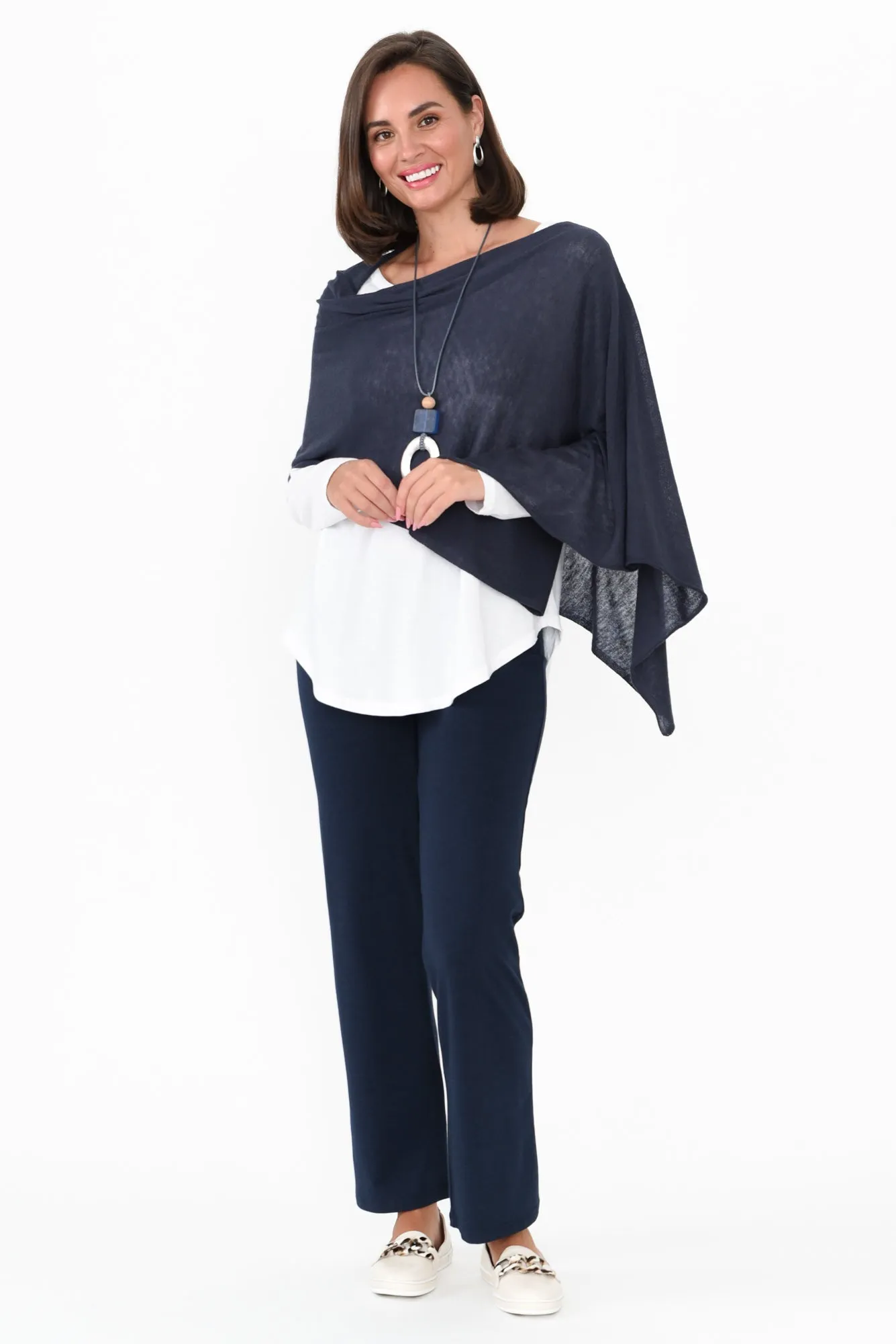 Pamela Dark Navy Bamboo Pants - Petite sold by Blue Bungalow product image thumbnail 2