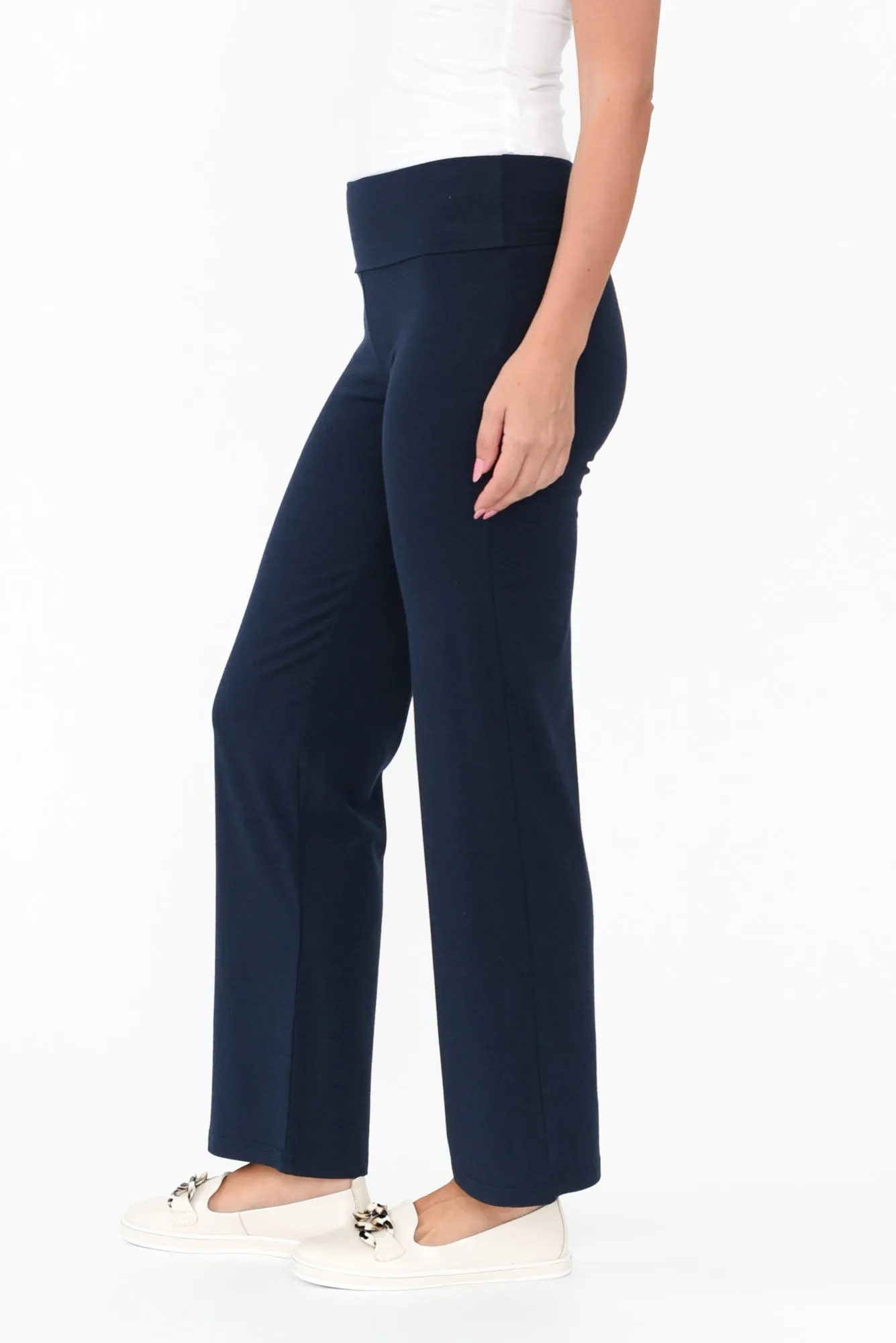 Pamela Dark Navy Bamboo Pants - Petite sold by Blue Bungalow product image thumbnail 3