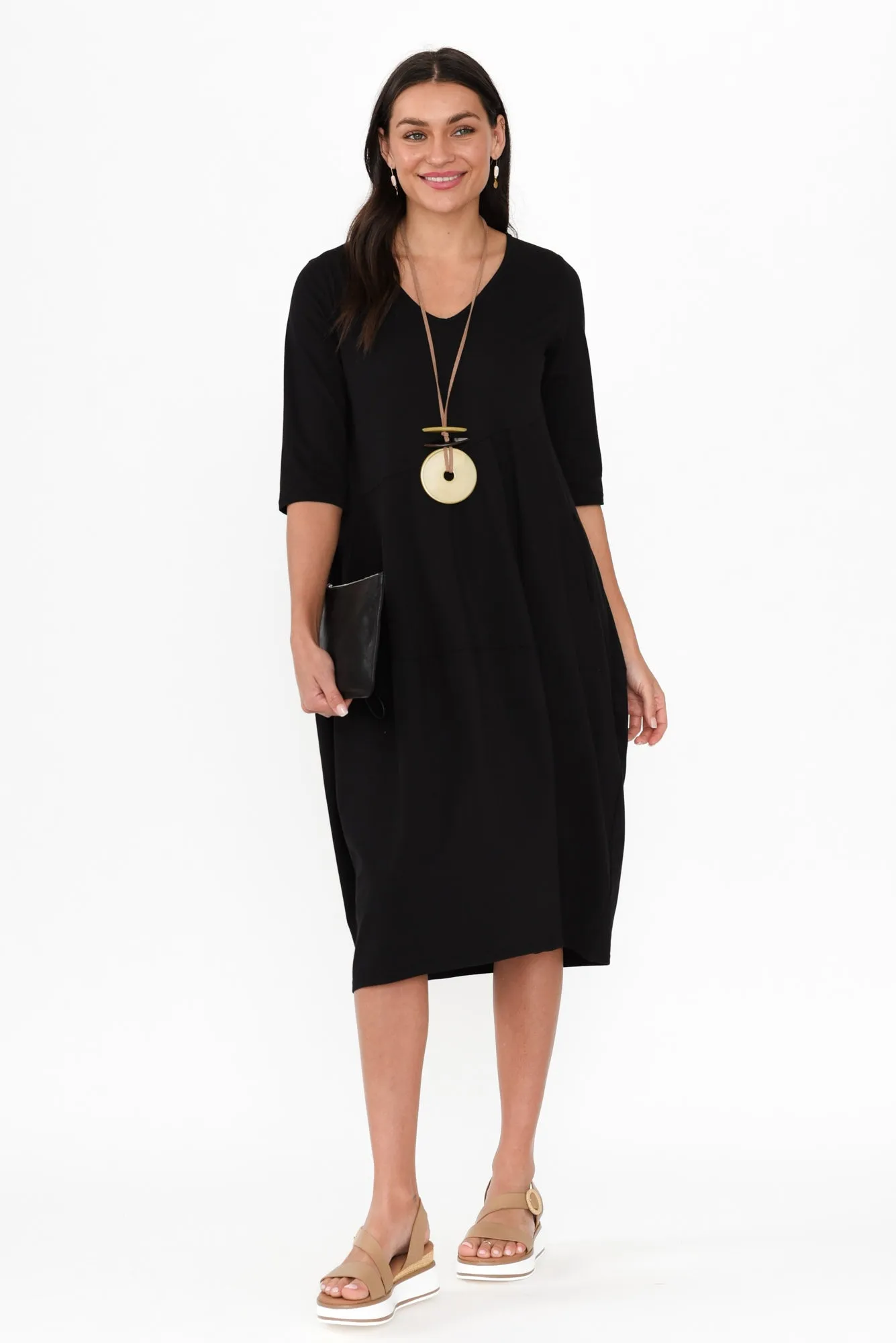 Shea Black Diagonal Seam Dress sold by Blue Bungalow product image thumbnail 2