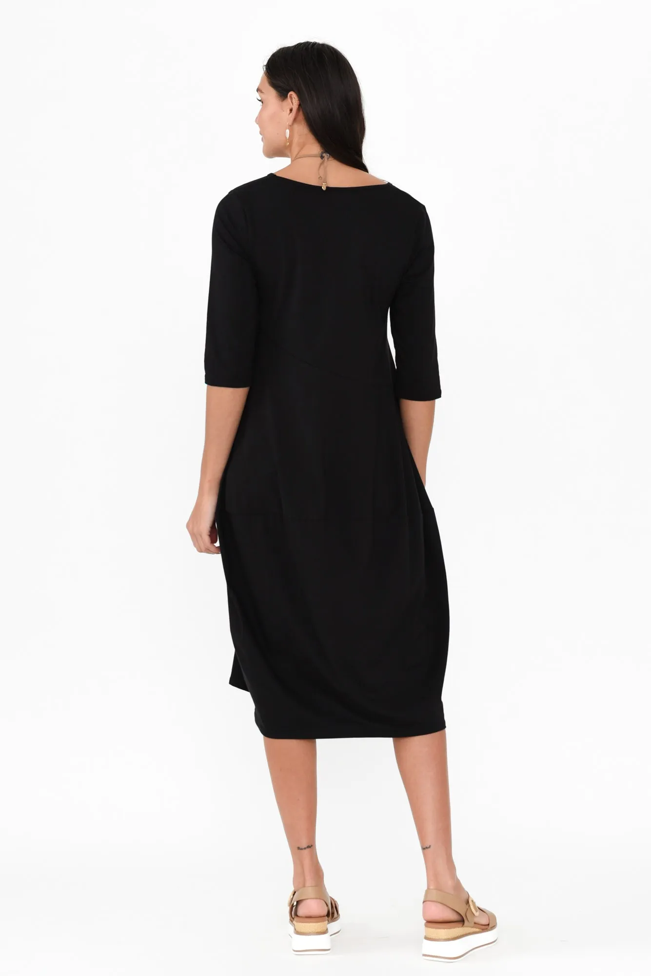 Shea Black Diagonal Seam Dress sold by Blue Bungalow product image thumbnail 4