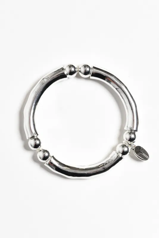 Nour Silver Beaded Bracelet sold by Blue Bungalow