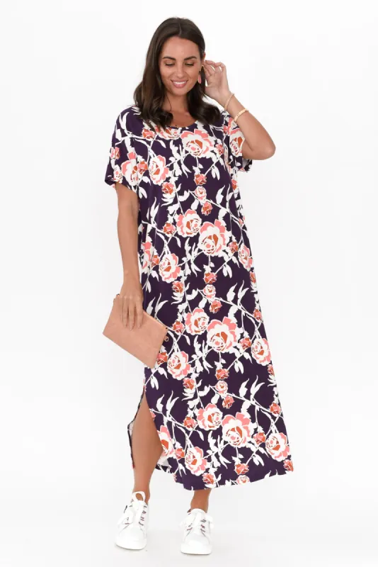 Dempsey Purple Rose Bamboo Dress sold by Blue Bungalow