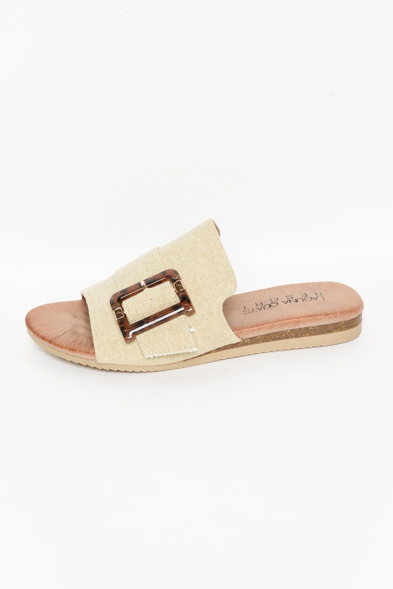 Kivari Beige Linen Buckle Slide sold by Blue Bungalow product image thumbnail 4