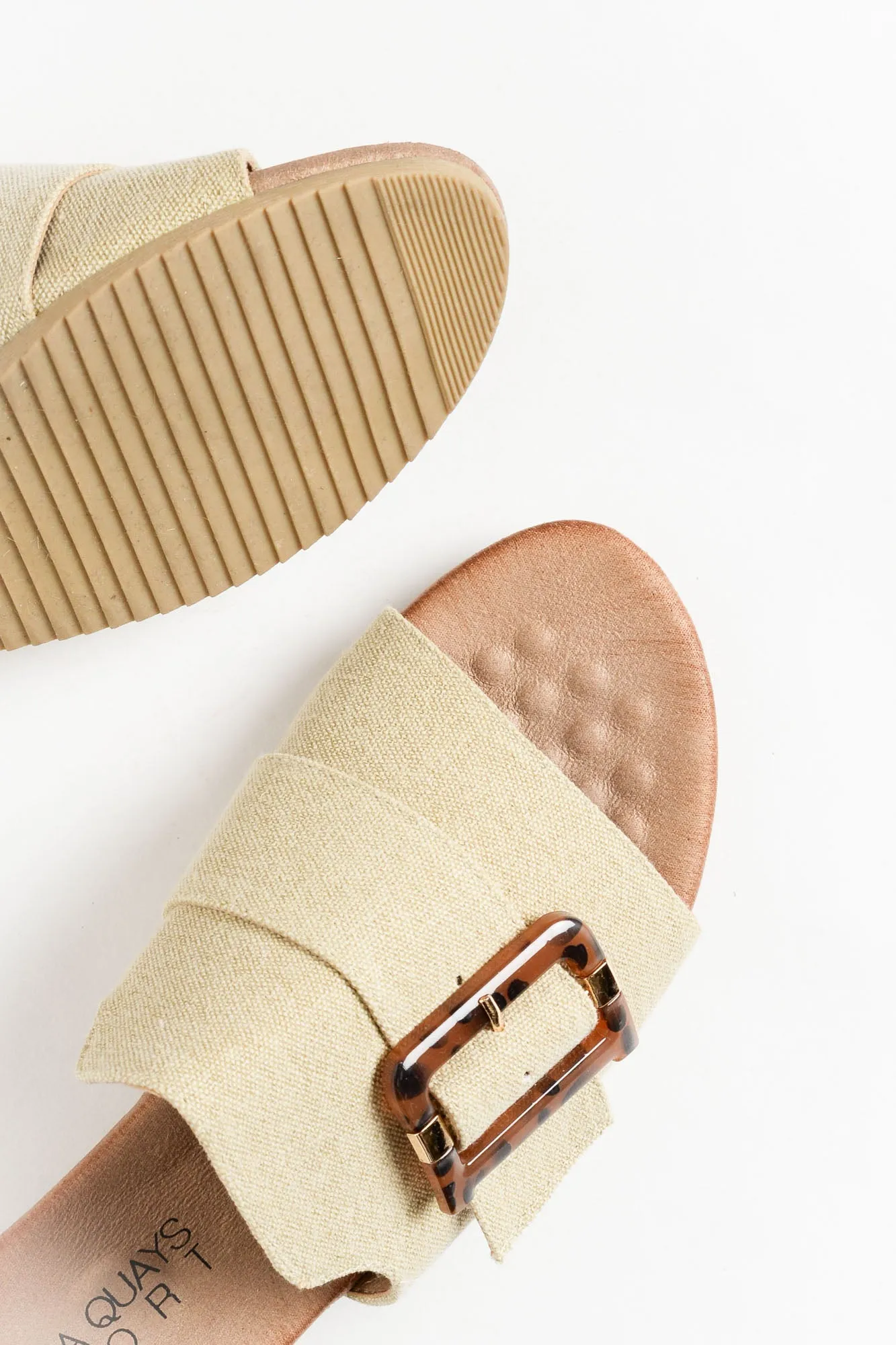 Kivari Beige Linen Buckle Slide sold by Blue Bungalow product image thumbnail 2