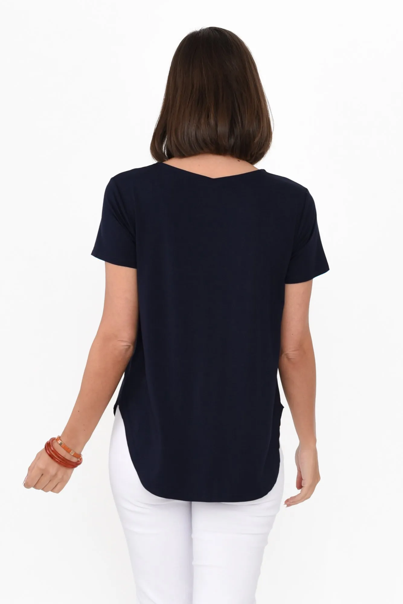Janis Navy Bamboo Tee sold by Blue Bungalow product image thumbnail 4
