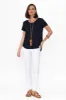 Janis Navy Bamboo Tee sold by Blue Bungalow