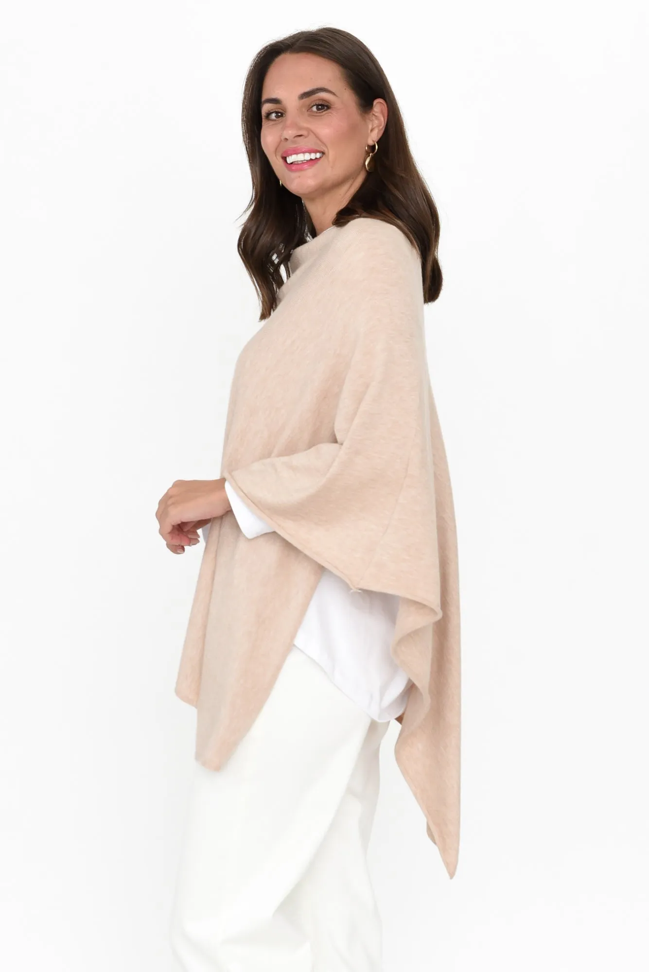 Amy Oat Wool Blend Poncho sold by Blue Bungalow product image thumbnail 3