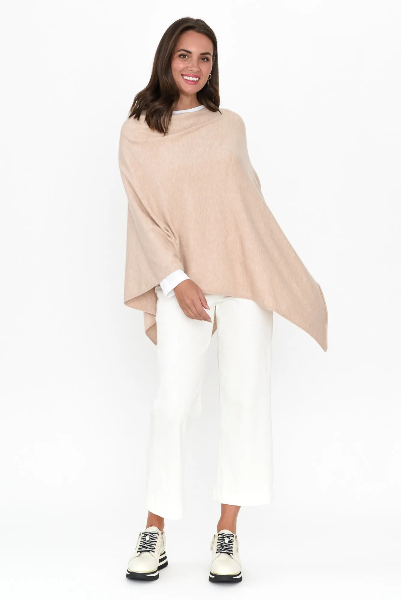 Amy Oat Wool Blend Poncho sold by Blue Bungalow product image thumbnail 2