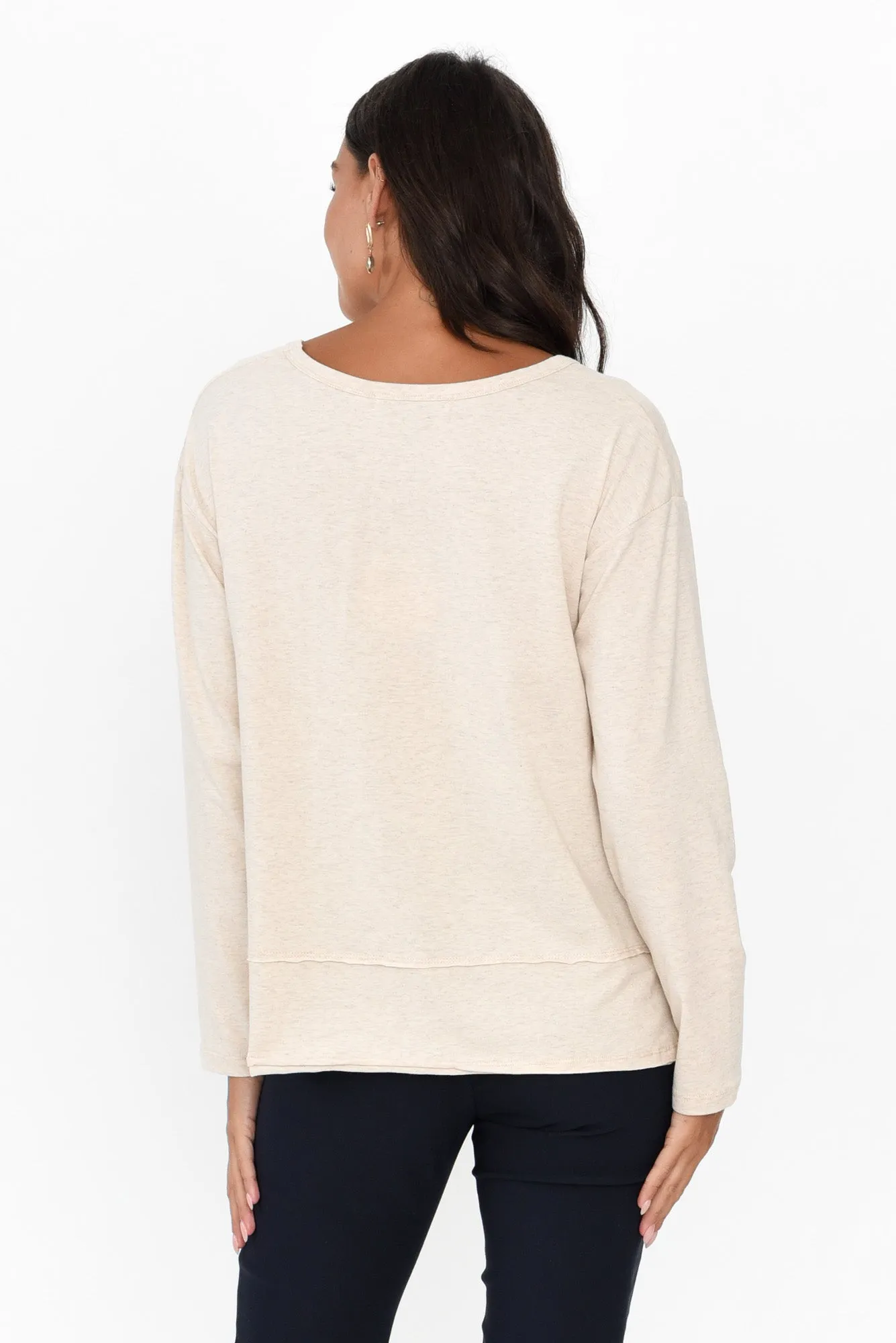 Gloria Oat Cotton Long Sleeve Top sold by Blue Bungalow product image thumbnail 4