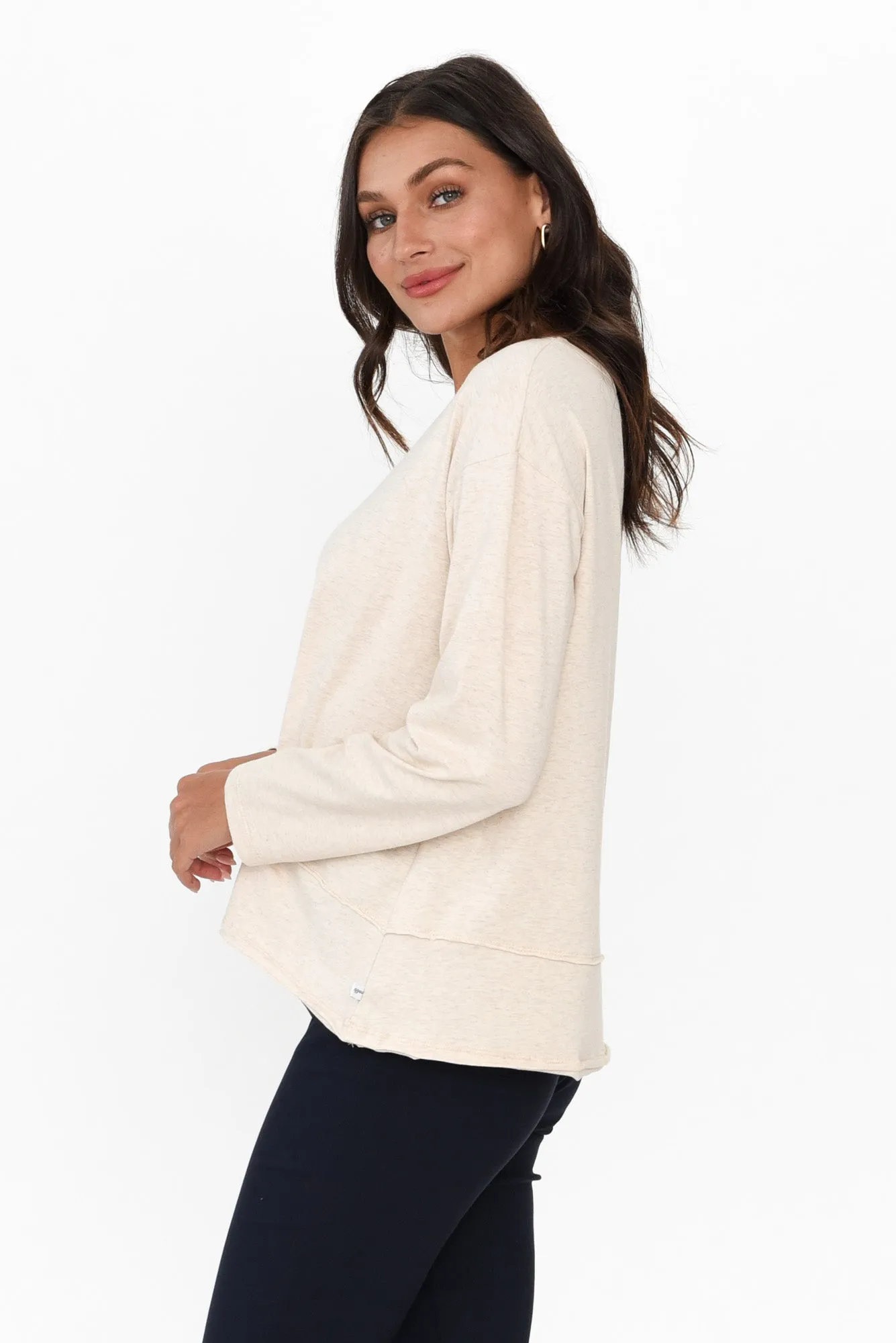 Gloria Oat Cotton Long Sleeve Top sold by Blue Bungalow product image thumbnail 3