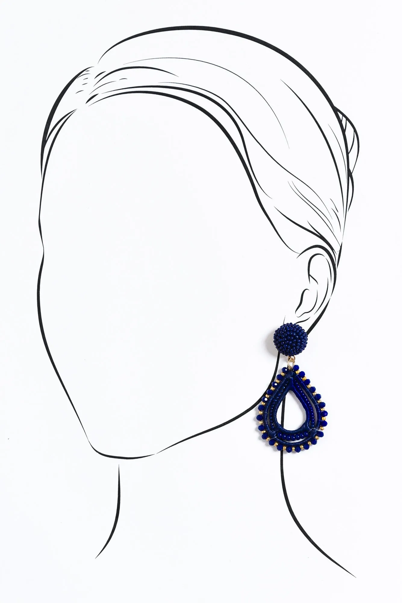 Oona Navy Beaded Teardrop Earrings sold by Blue Bungalow product image thumbnail 2