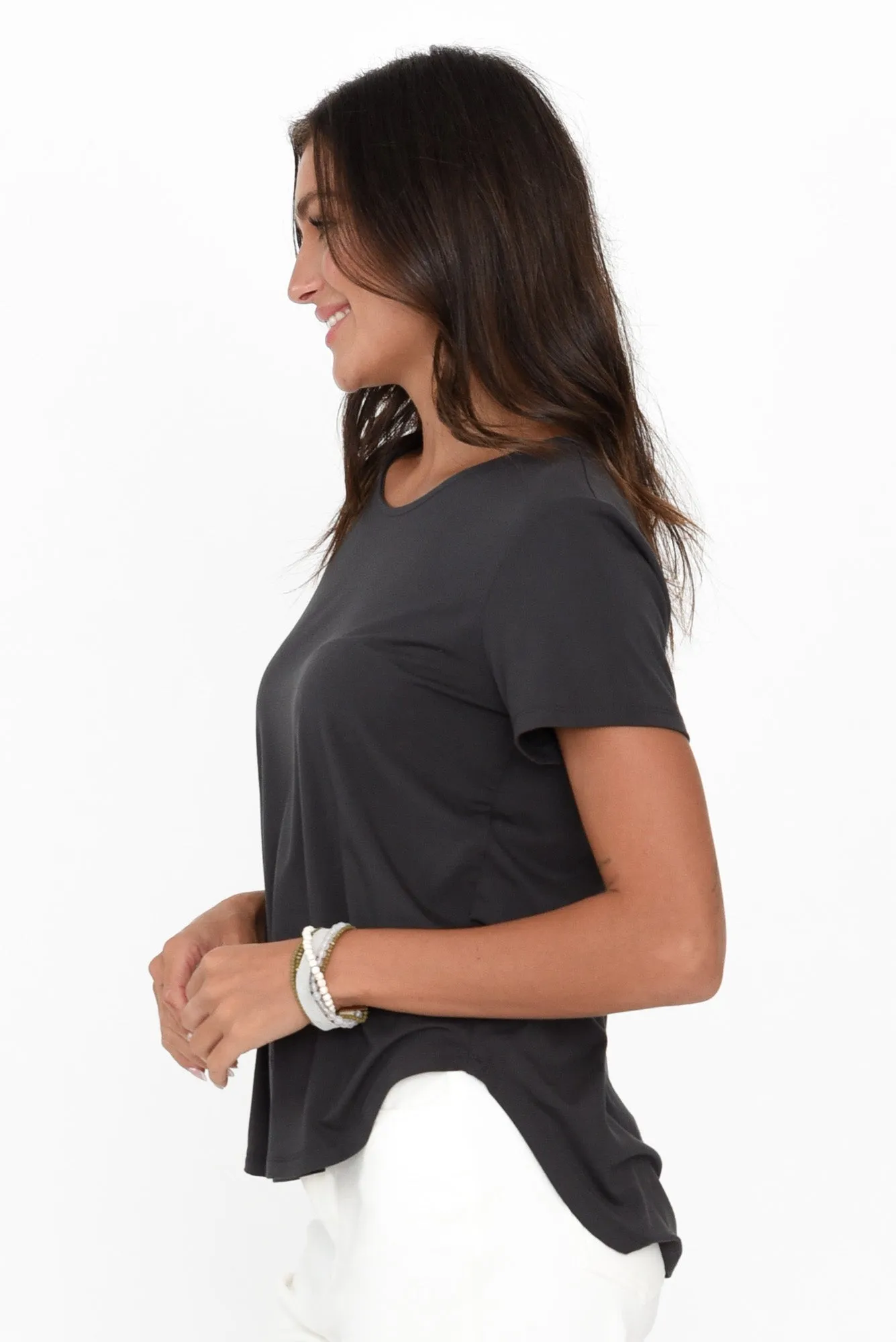 Janis Charcoal Bamboo Tee sold by Blue Bungalow product image thumbnail 3