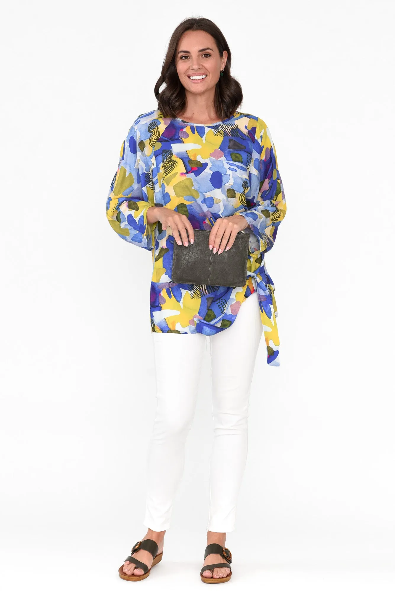 Maisy Blue Abstract Tie Top sold by Blue Bungalow product image thumbnail 2