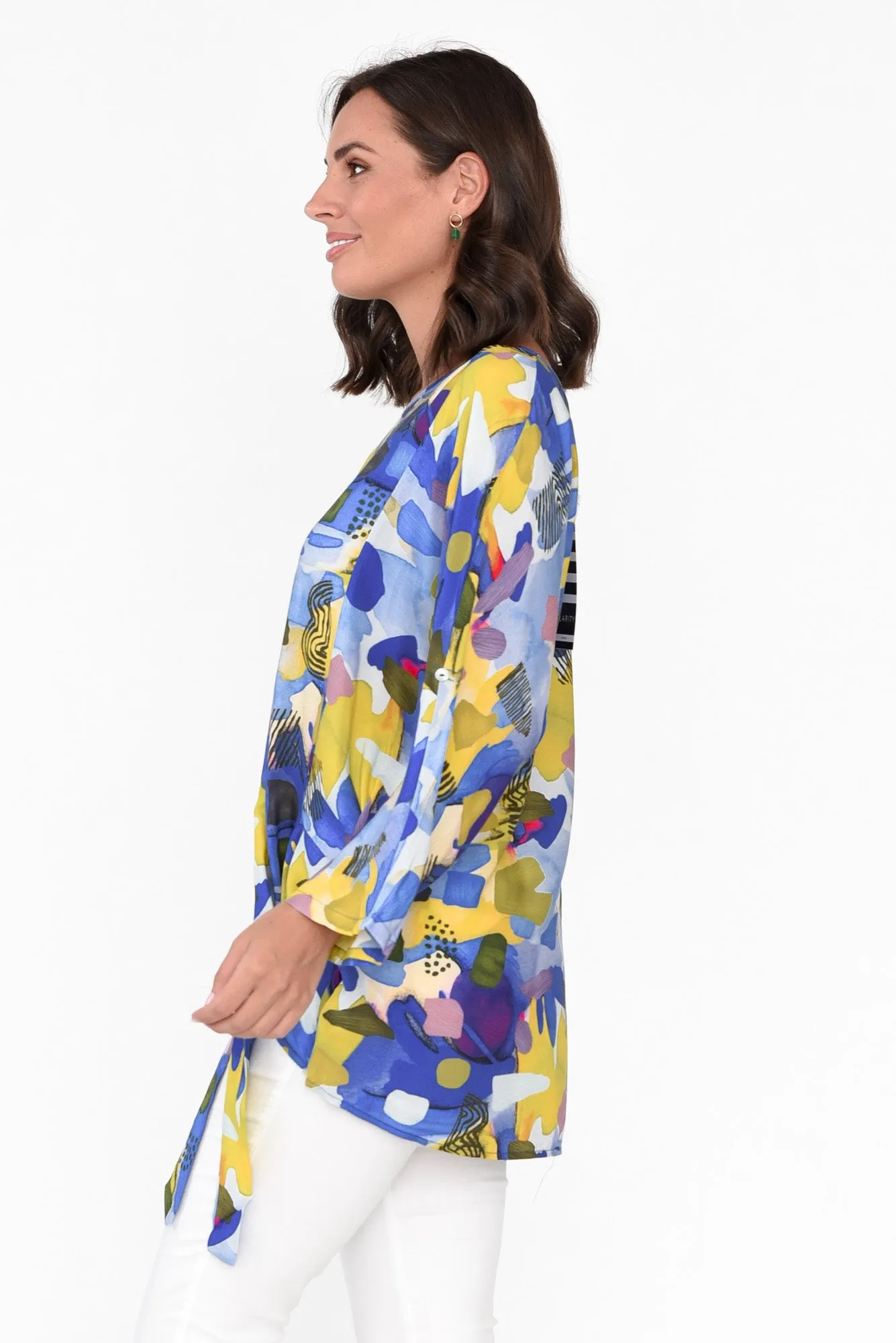 Maisy Blue Abstract Tie Top sold by Blue Bungalow product image thumbnail 3