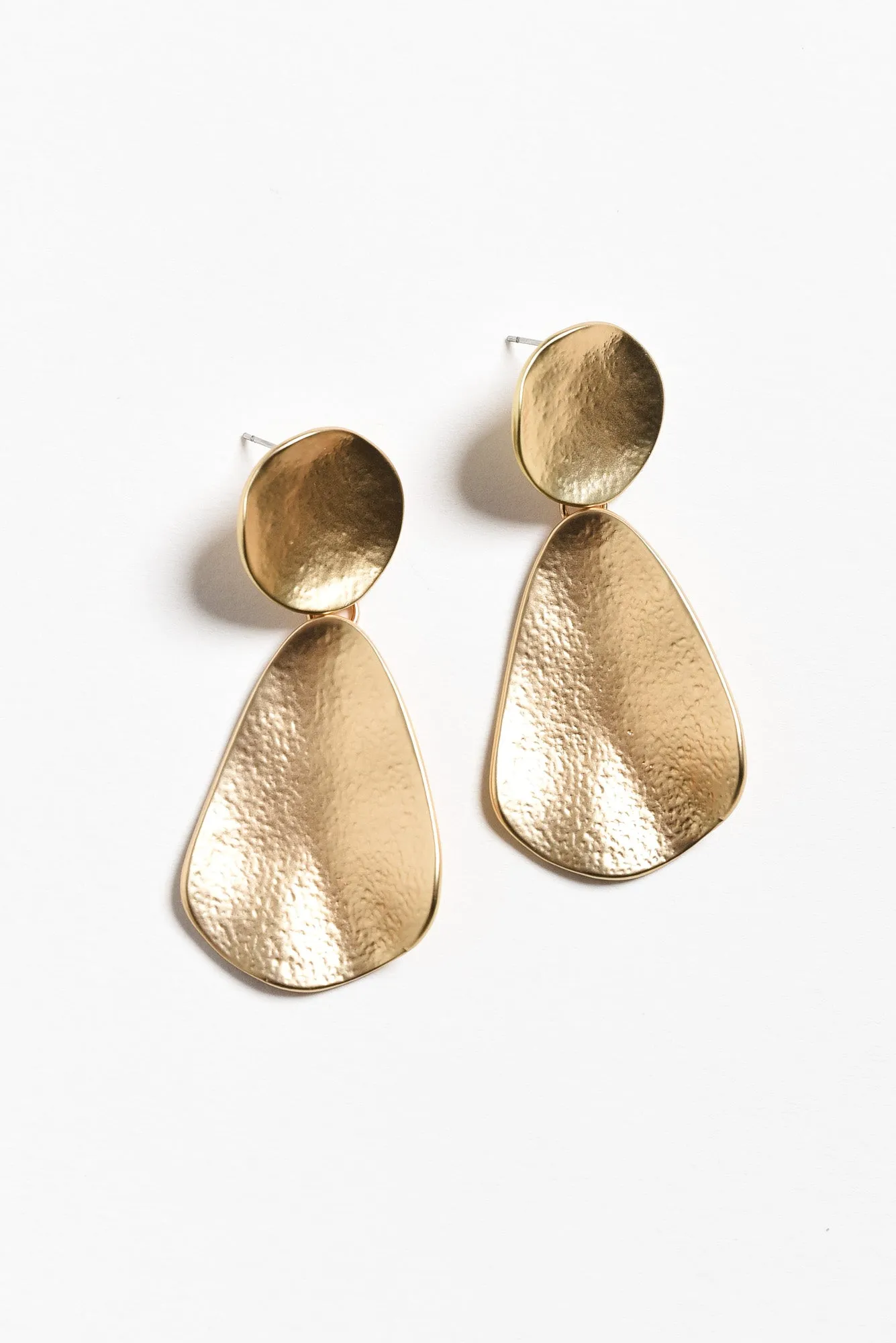 Cain Gold Disk Drop Earrings sold by Blue Bungalow product image thumbnail 3