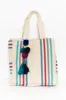 Beaumont Natural Stripe Tassel Tote Bag sold by Blue Bungalow