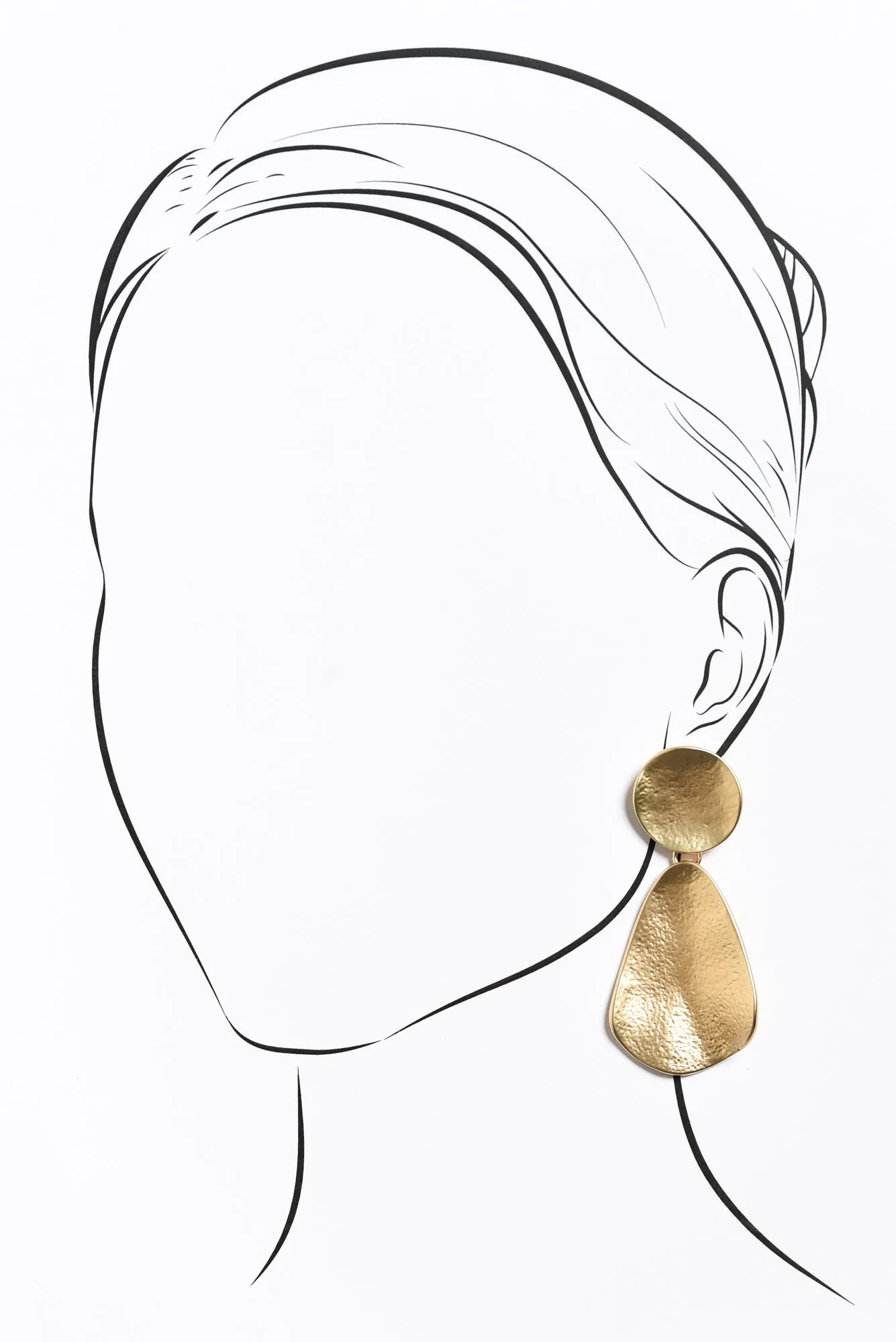 Cain Gold Disk Drop Earrings sold by Blue Bungalow product image thumbnail 2