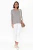 Brown Stripe Milan 3/4 Sleeve Top sold by Blue Bungalow