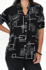 Fergus Black Geo Cotton Blend Shirt sold by Blue Bungalow