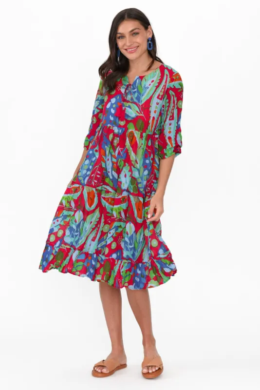 Milana Pink Garden Crinkle Cotton Dress sold by Blue Bungalow