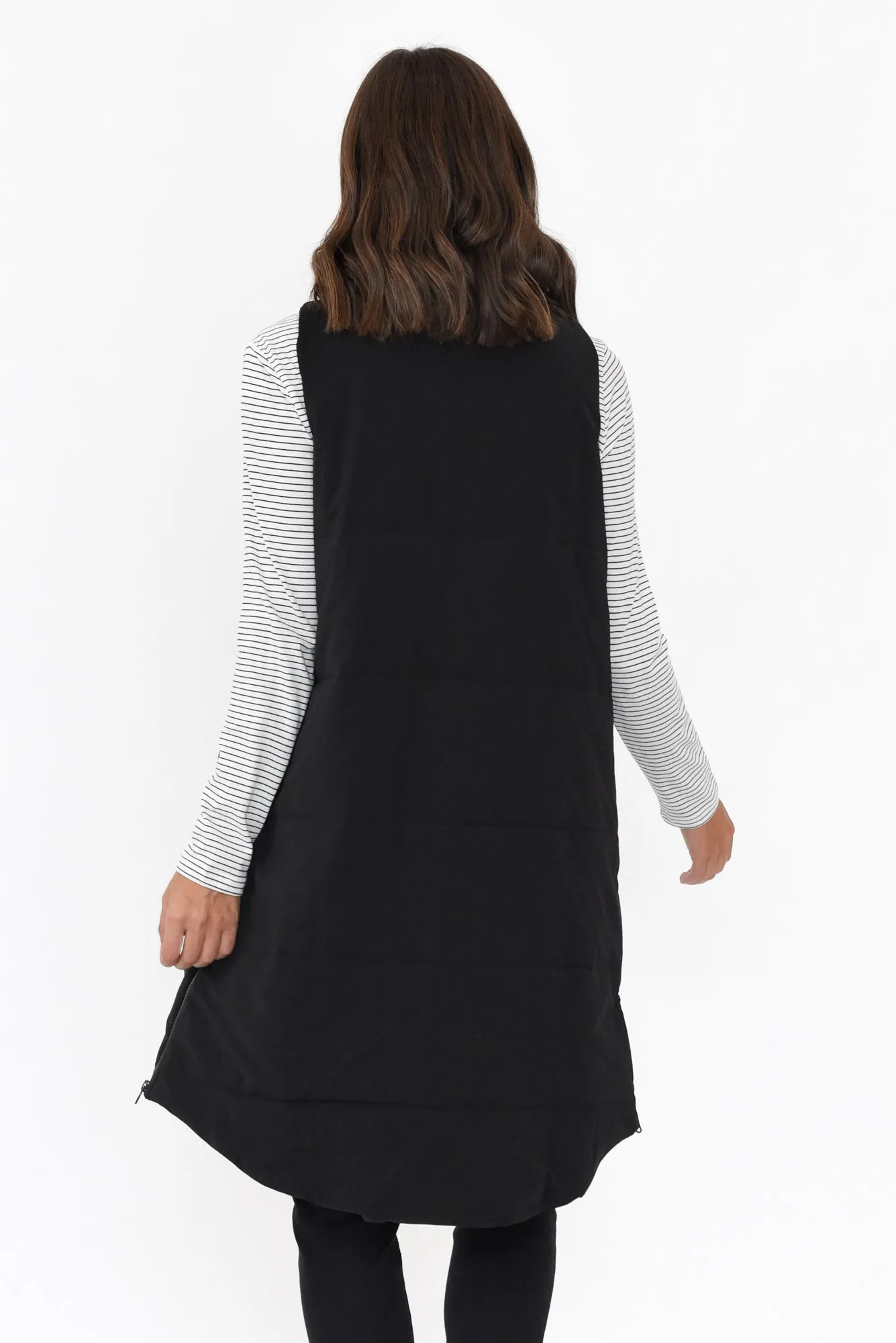 Bryce Black Long Puffer Vest sold by Blue Bungalow product image thumbnail 4