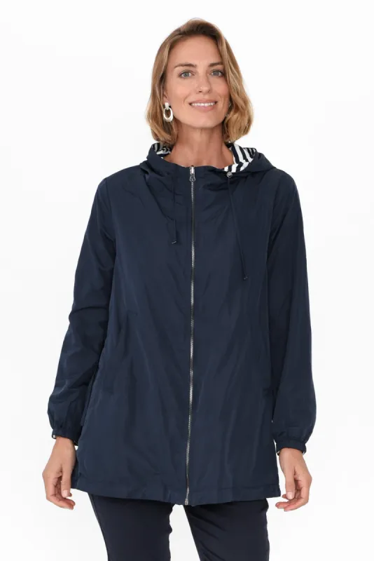 Hatham Navy Stripe Reversible Jacket sold by Blue Bungalow