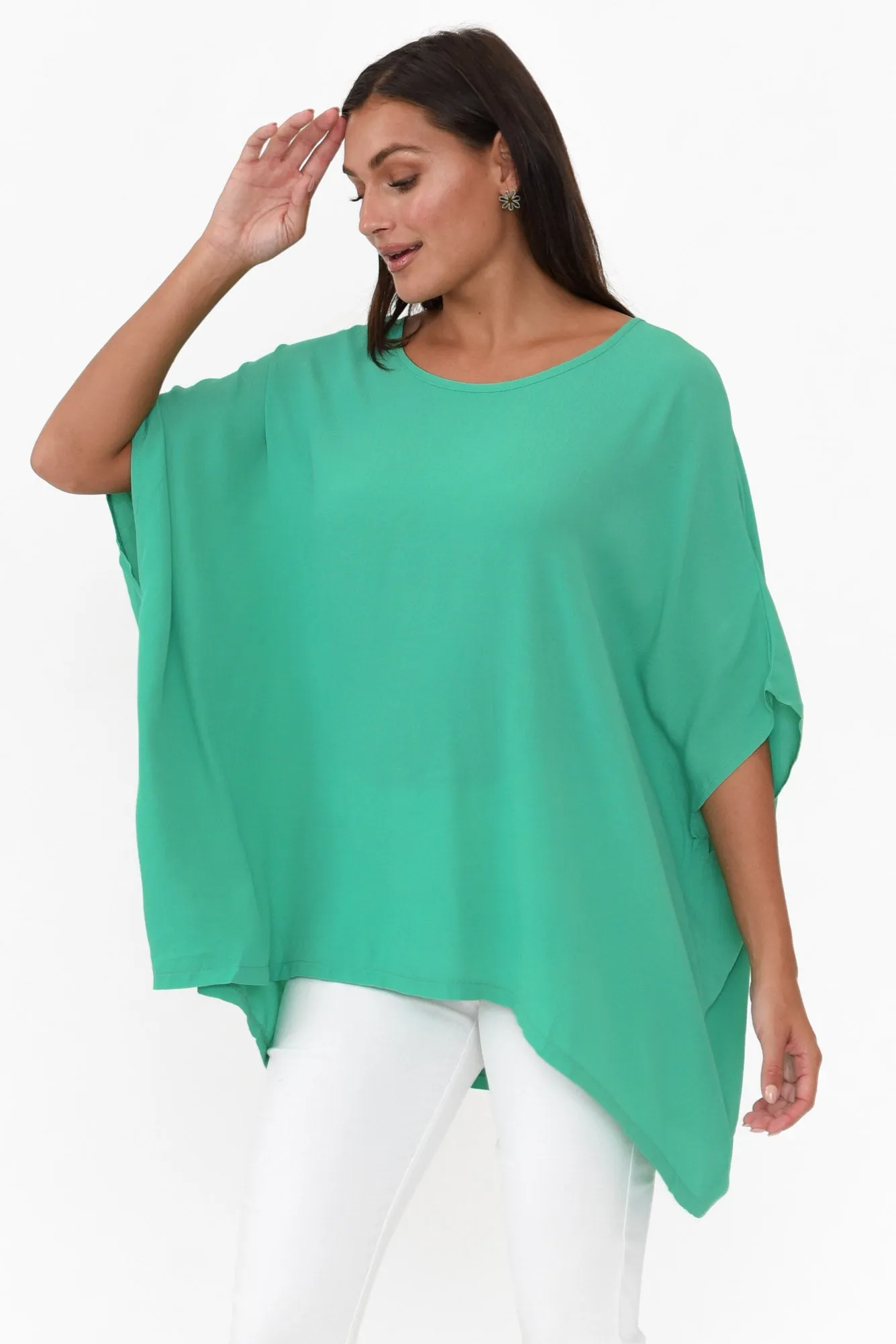 Green Drape Top sold by Blue Bungalow
