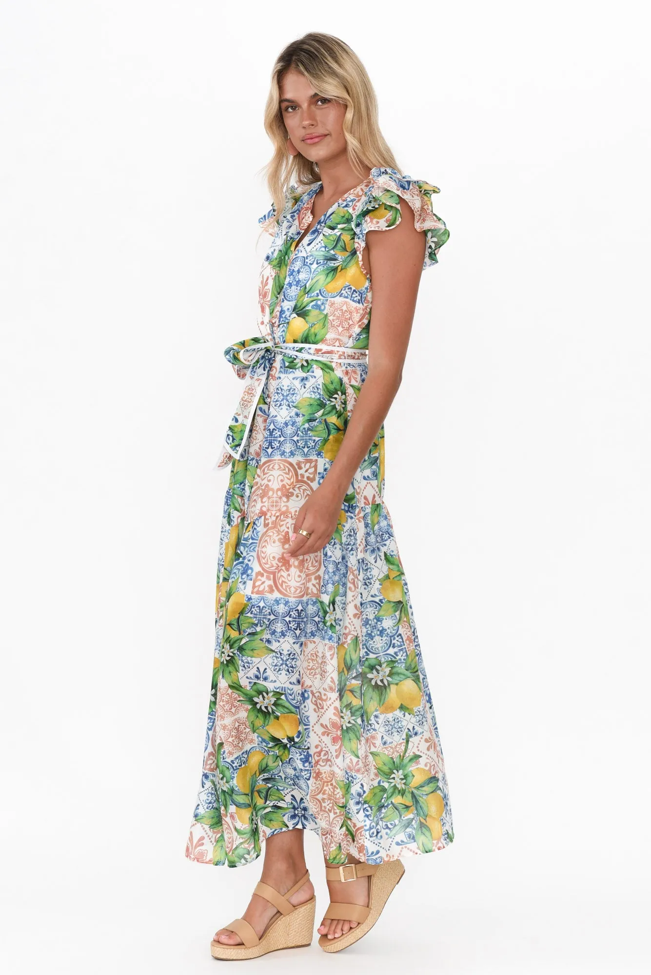 Paradiso Limonata Cotton Silk Dress sold by Blue Bungalow product image thumbnail 3