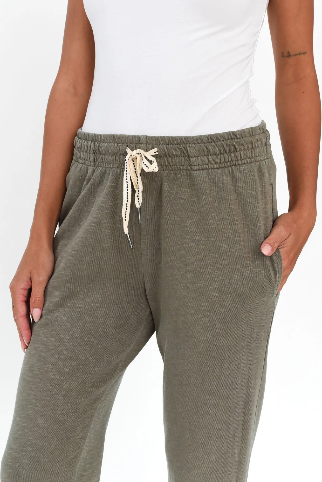 Fundamental Brunch Khaki Cotton Pants sold by Blue Bungalow product image thumbnail 3