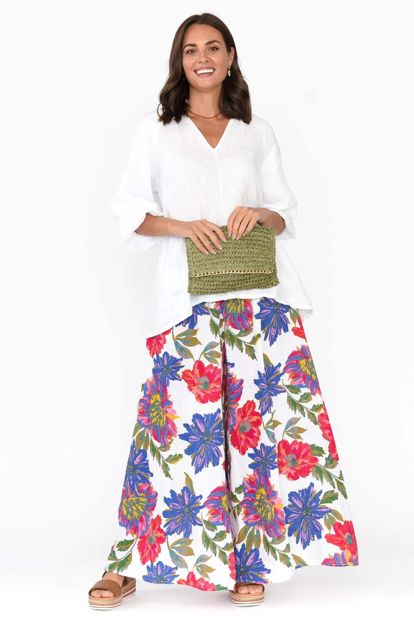 Hiram White Linen Top sold by Blue Bungalow product image thumbnail 2