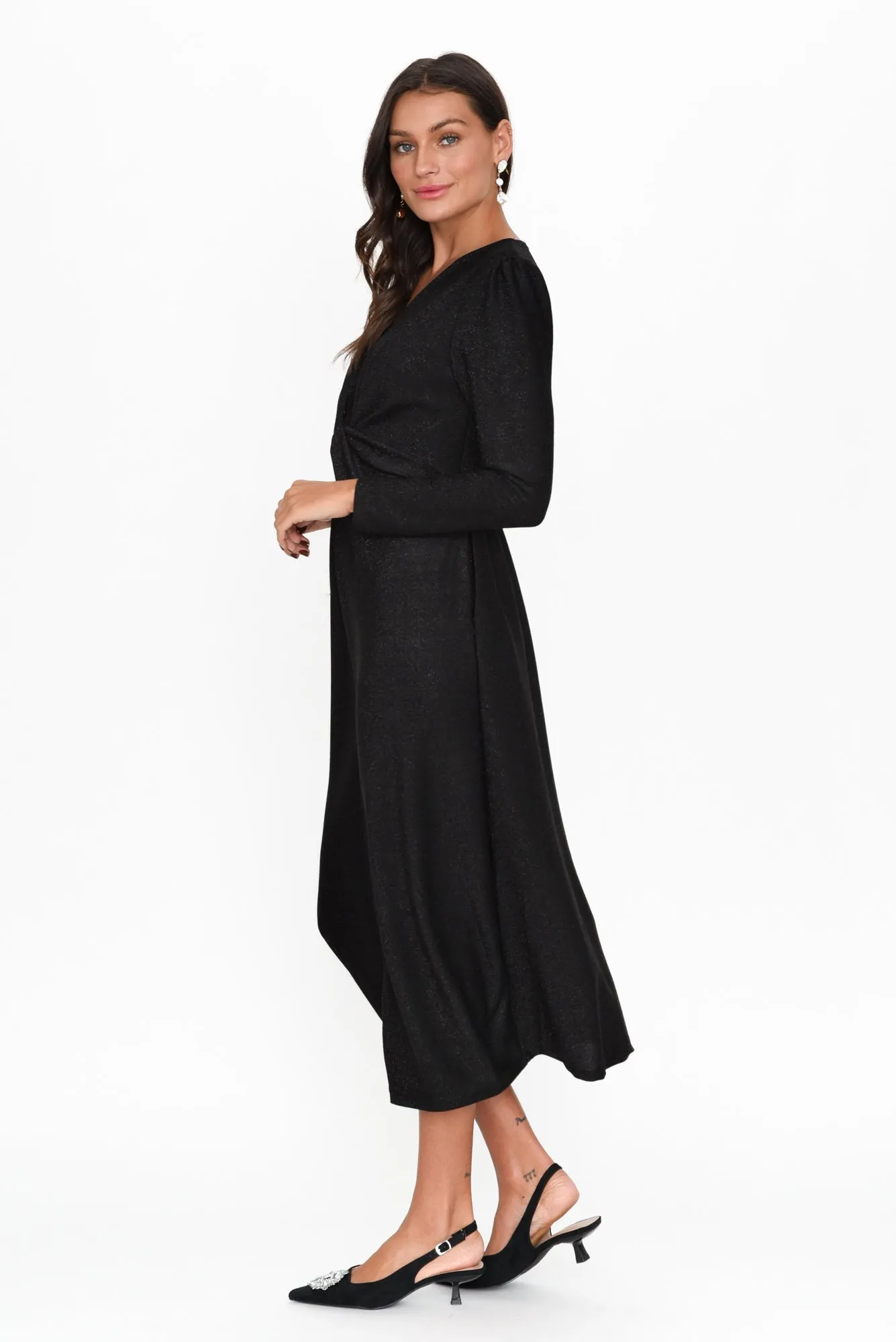 Nicci Black Sparkle Knot Dress sold by Blue Bungalow product image thumbnail 4