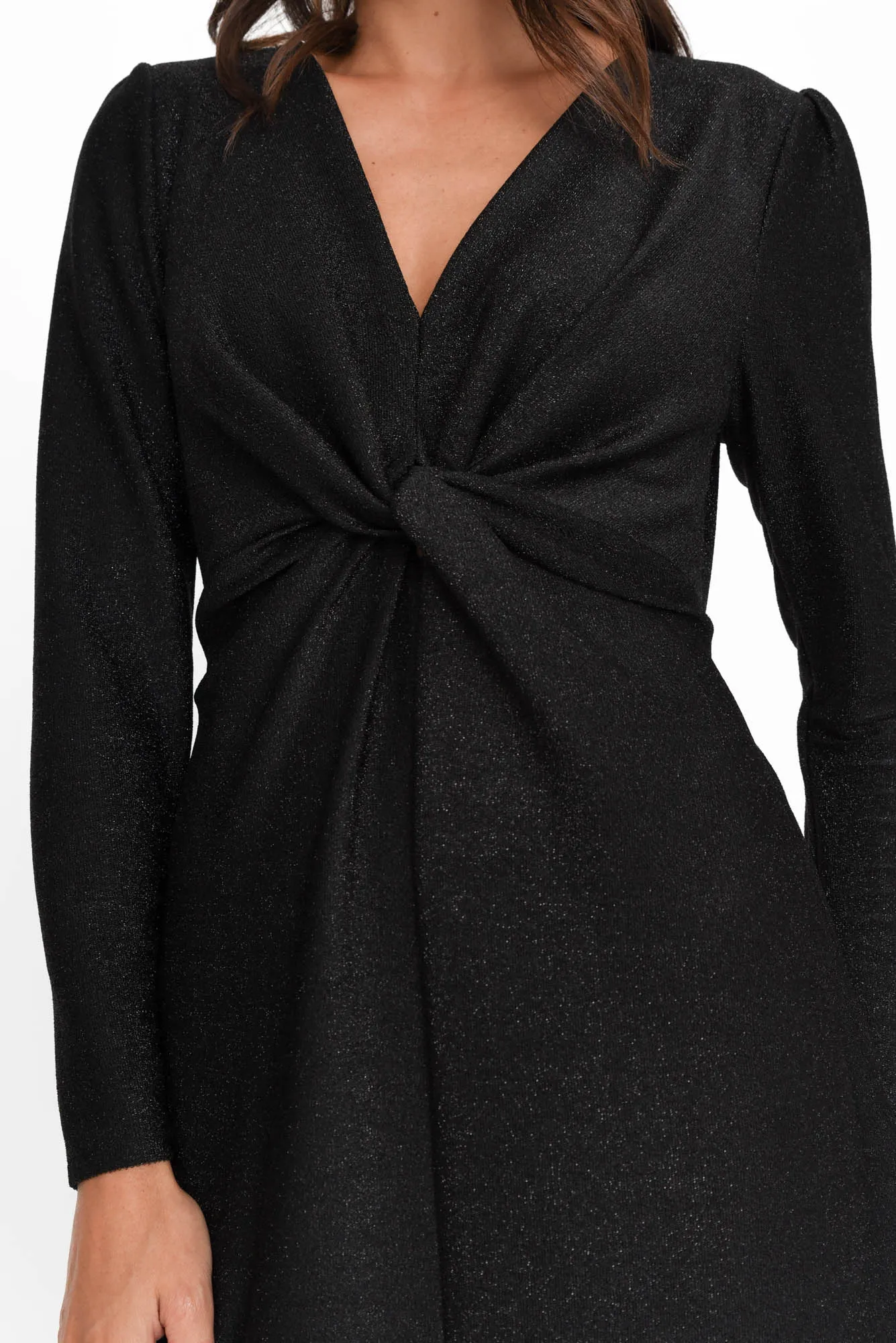 Nicci Black Sparkle Knot Dress sold by Blue Bungalow product image thumbnail 3