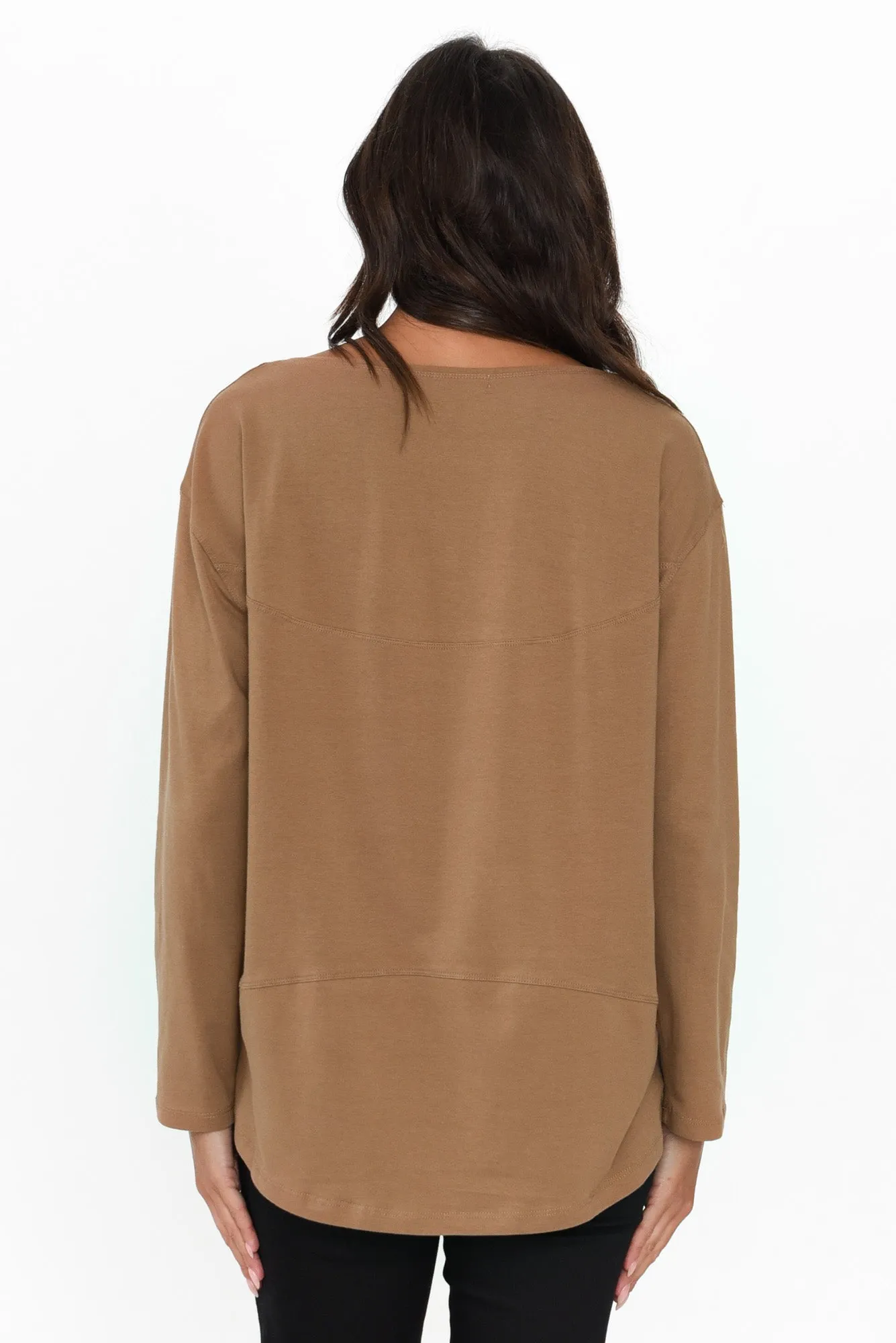 Moya Mocha Cotton Hi Lo Top sold by Blue Bungalow product image thumbnail 4