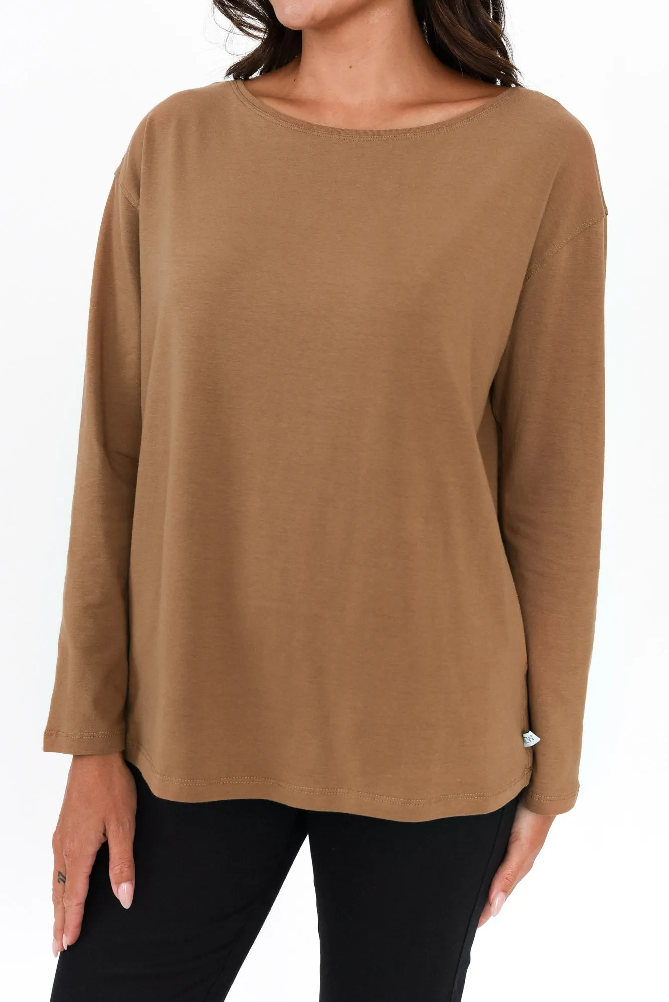 Moya Mocha Cotton Hi Lo Top sold by Blue Bungalow product image thumbnail 5