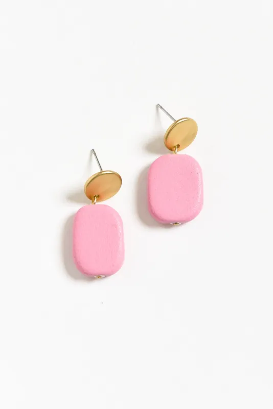 Ariel Blush Rectangle Drop Earrings sold by Blue Bungalow