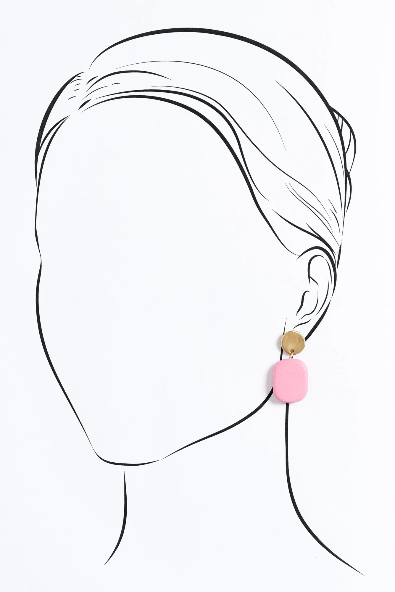 Ariel Blush Rectangle Drop Earrings sold by Blue Bungalow product image thumbnail 2