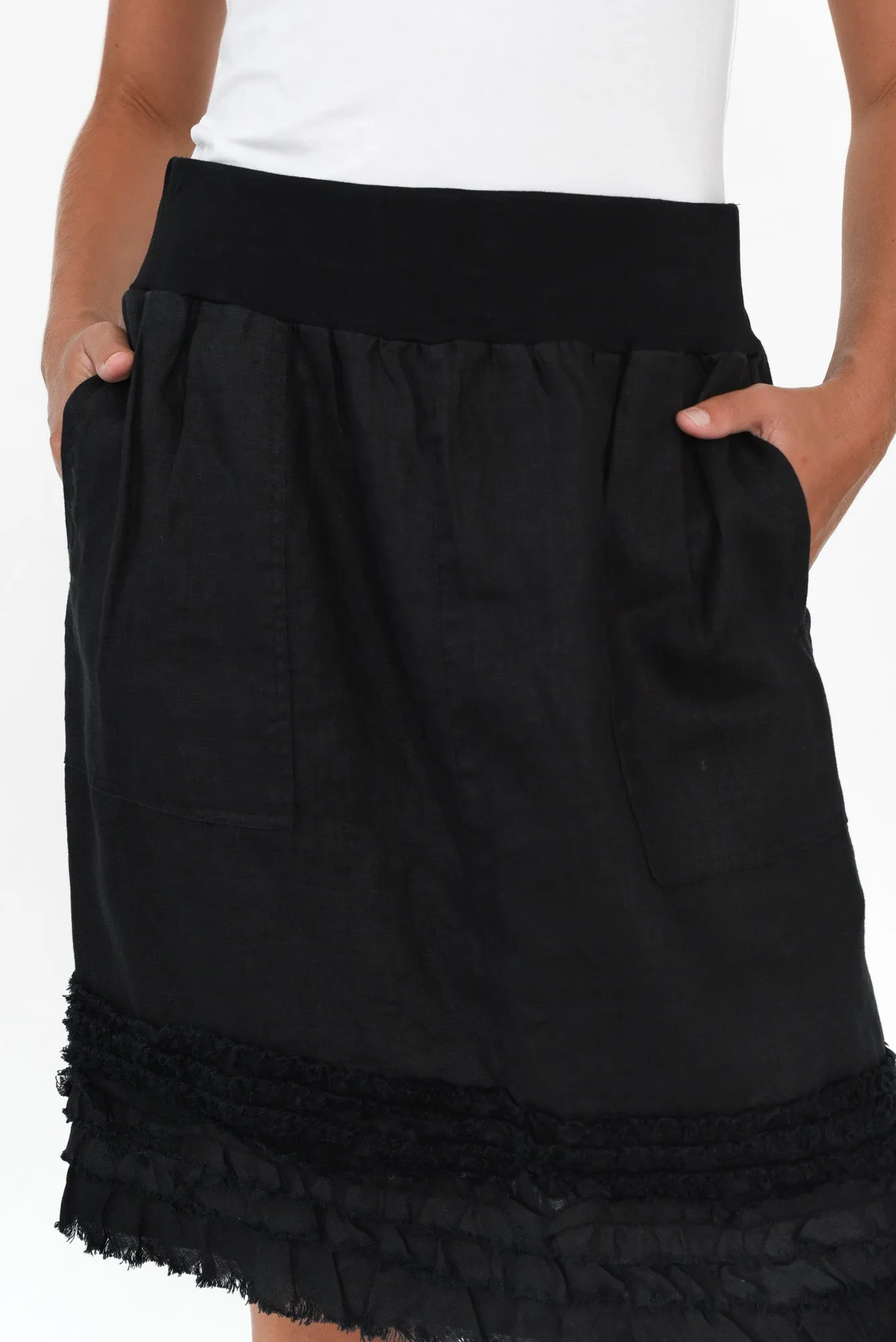 Phillipa Black Ruffle Hem Skirt sold by Blue Bungalow product image thumbnail 5