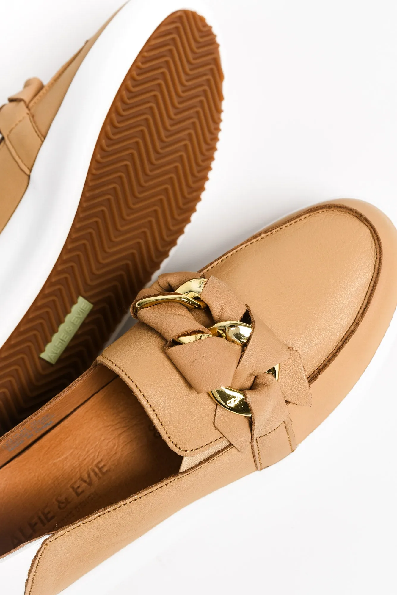 Malia Camel Leather Platform Loafer sold by Blue Bungalow product image thumbnail 4