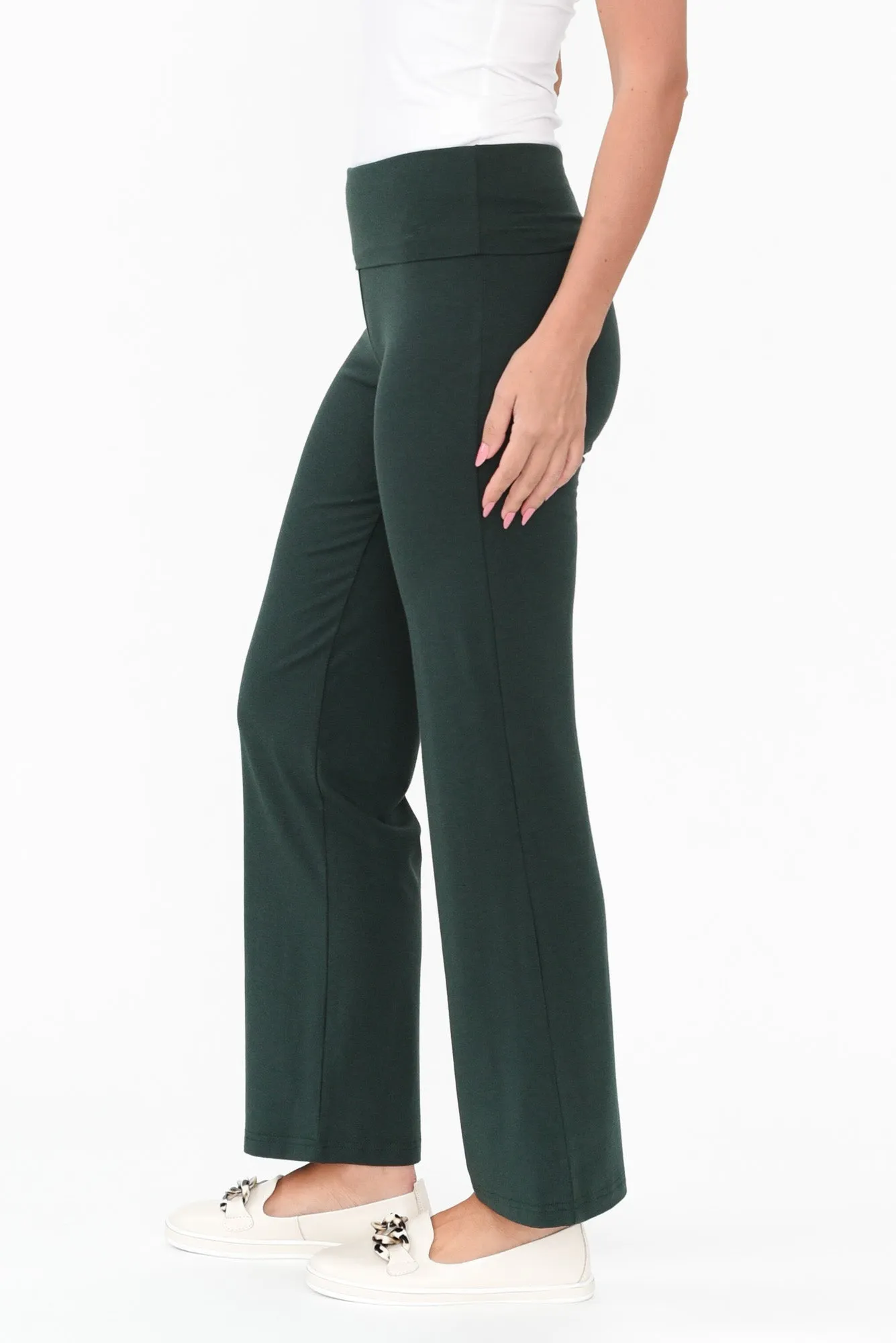 Pamela Dark Green Bamboo Pants - Petite sold by Blue Bungalow product image thumbnail 3