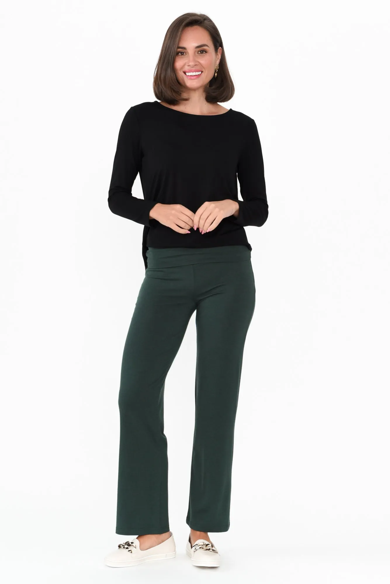 Pamela Dark Green Bamboo Pants - Petite sold by Blue Bungalow product image thumbnail 2