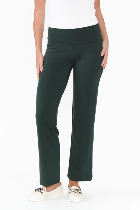 Pamela Dark Green Bamboo Pants - Petite sold by Blue Bungalow