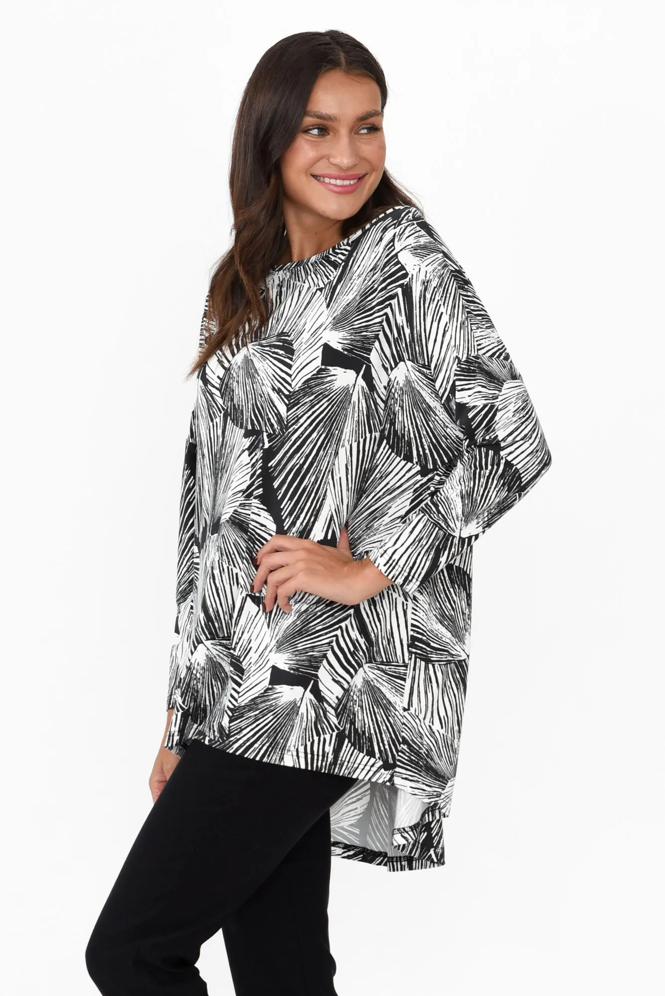 Anakin Black Palm Hi Lo Bamboo Top sold by Blue Bungalow product image thumbnail 4